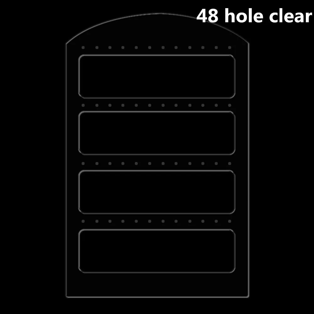 clear 48 отверстий, органайзер для ювелирных изделий, Женская подставка, черный пластиковый держатель для серег, Pesentoir, модные висячие серьги, витрина для серег - Цвет: clear