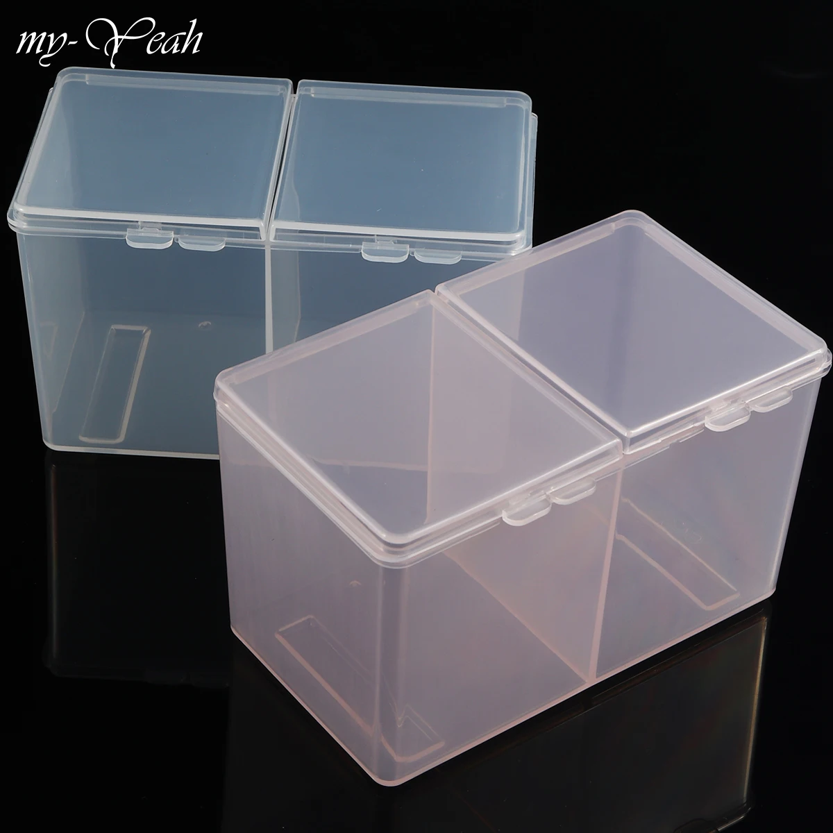 Nail Art Plastic Clear Organizer Container Gel Polish Remover Cleaning Cotton Pad Swab Box Storage Case Holder Manicure Tool |