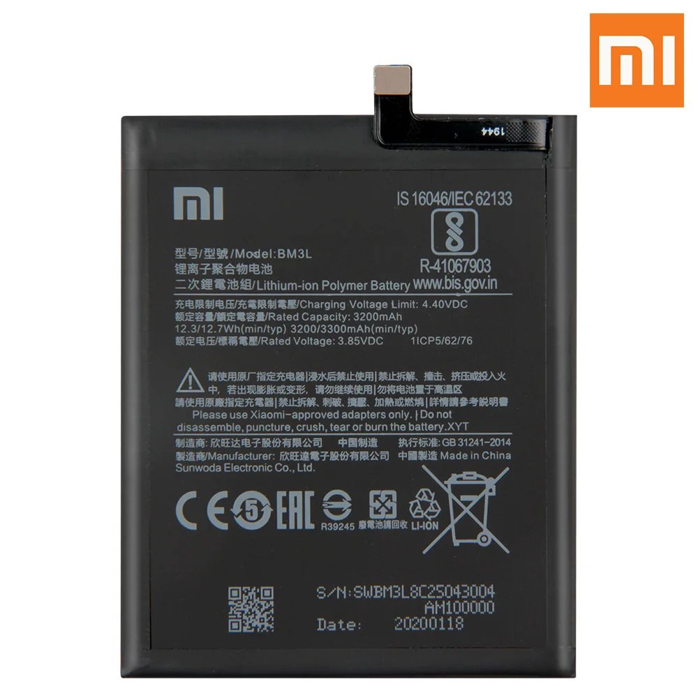 Оригинальный аккумулятор Xiao Mi BM3M для XiaoMi Mi9 SE 9 BM3J MI8 Lite BM3L Xiaomi MI9 M9 MI BM4J Redmi Note 8