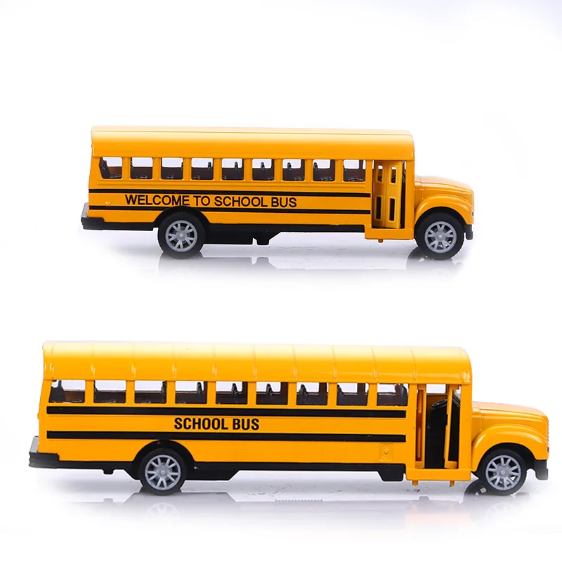 1:16 Children School Bus Toy Alloy Pull Back Diecast STOP Car Model High Quality Simulation Boy Birthday Present NTY0108 | Игрушки и