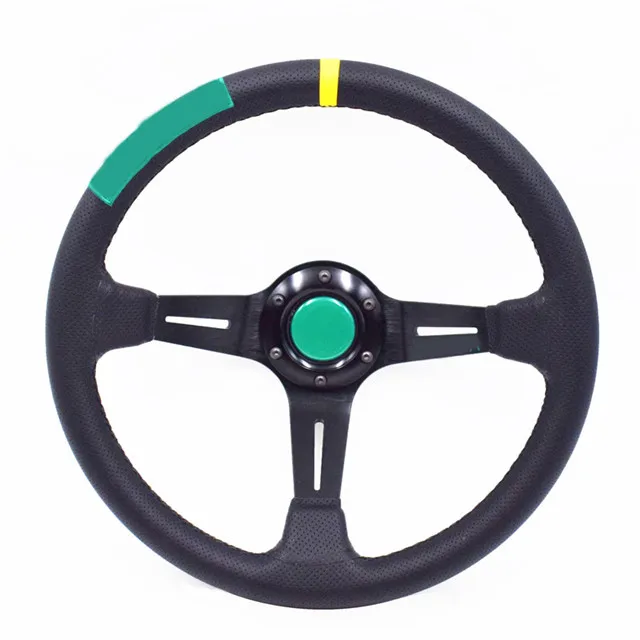 Автомобильный Стайлинг 350 мм руль из натуральной кожи гоночный дрейфующий тюнинг