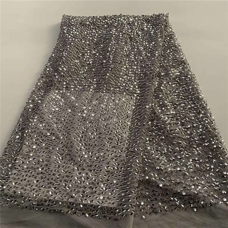 Модный стиль Серебристые 3d блестки индийское Сетчатое кружево материал для