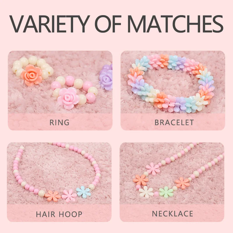 

Children's Colorful Acrylic Beaded Set, Kids DIY Handmade Creative Jewelry Beads