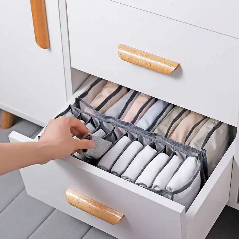

Dormitory closet organizer for socks home separated underwear storage box 7 grids bra organizer foldable drawer organizer