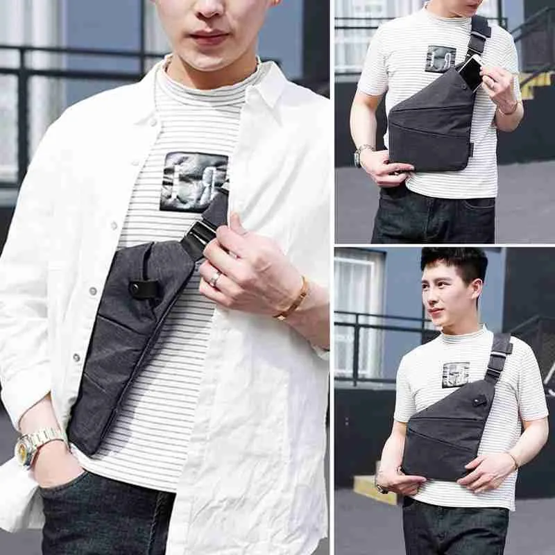 

1pc Men's Sport Chest Bag Multifunction Travel Bag Pack Male Waterproof Messenger Anti-theft Bags Pockets Sling Gray Sports B1O2