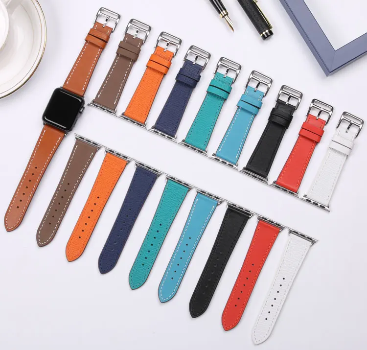 Кожаный ремешок для часов Apple Watch 6 Se 5 4 3 2 1 44 мм 42 Singel Double Tour из натуральной кожи Iwatch