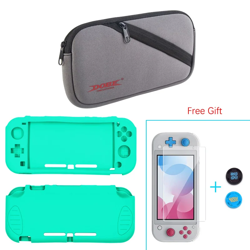 5 in 1 Nintend Switch Travel Carrying Bag Silicone Protector Case Tempered Glass For Nintendo Lite Console & Accessory | Электроника