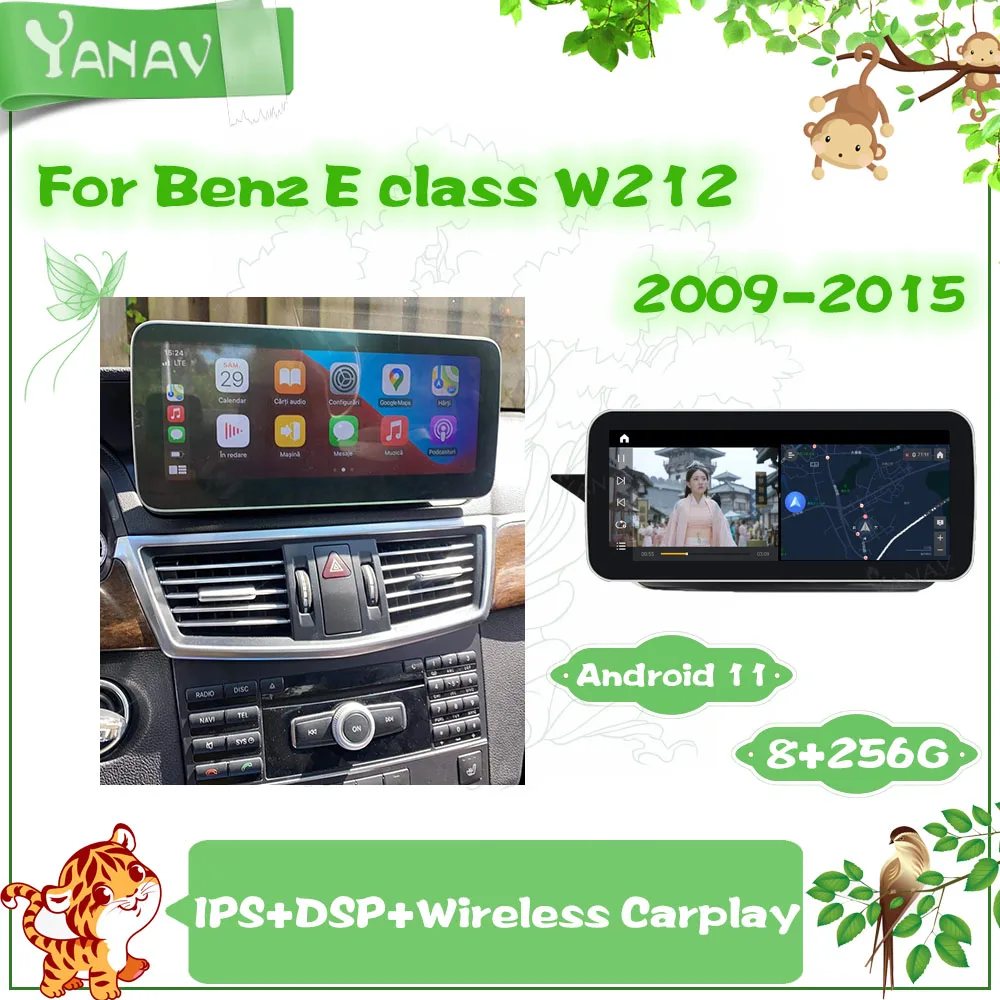 

Автомобильный радиоприемник 256G Android 11 для Mercedes Benz E class W212 2009-2015 GPS-навигация Мультимедийный MP3-плеер Carplay