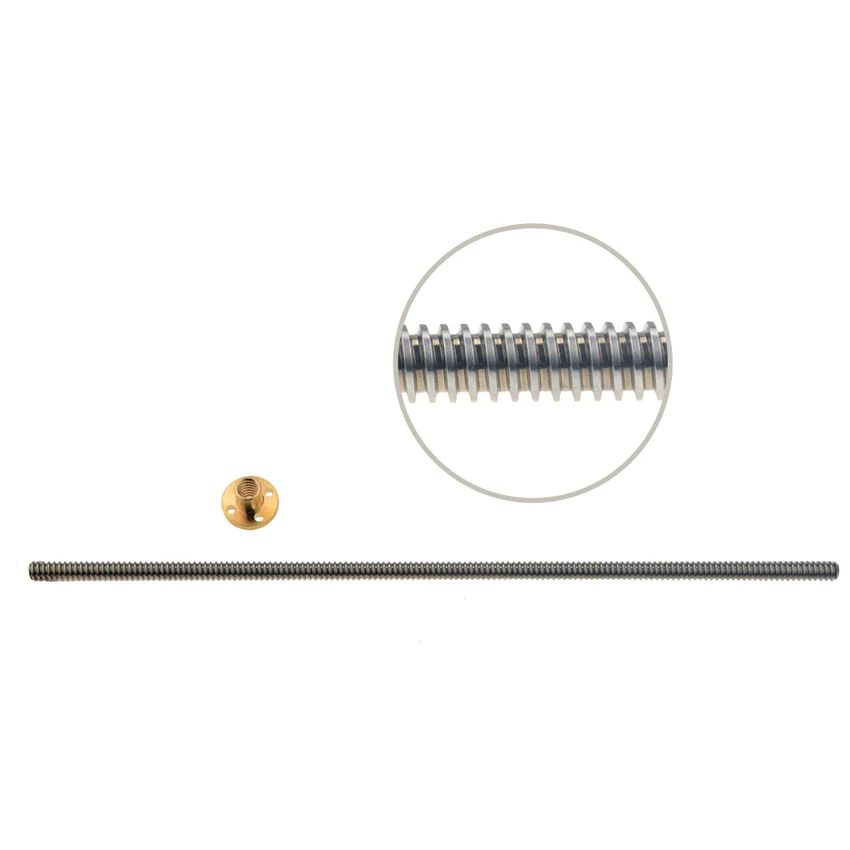 Трапециевидный стержень с ЧПУ для 3D-принтера T8 свинцовая резьба 8 мм длина 1 100 200 300