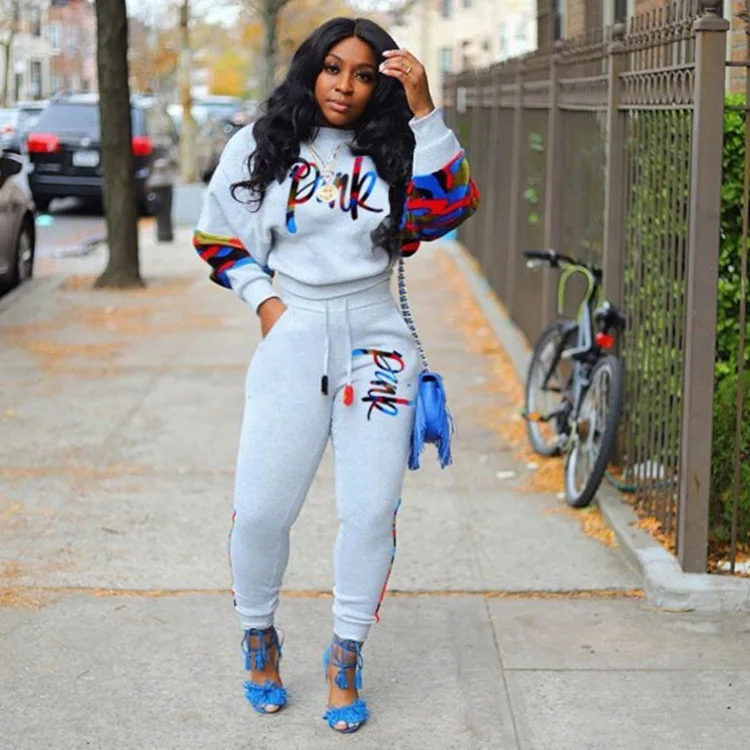 

ELIJOIN2021 autumn/winter leisure women's sports suit camouflage printing fashion sports sweater suit two-piece set