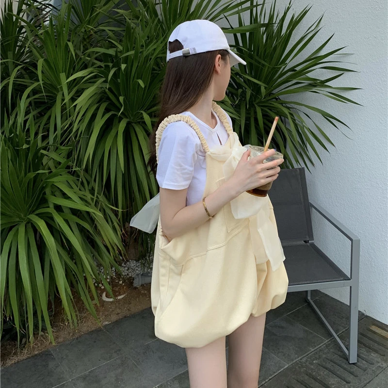 Women Summer Sleeveless Spaghetti Strap Rompers Loose Harajuku Pumpkin Playsuits Casual Sweet Kawaii Jumpsuit |