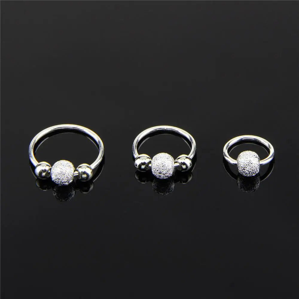 

Round Fashion Copper Frosted Ball Nose Ring Ear Studs Body Jewelry Piercing For Women