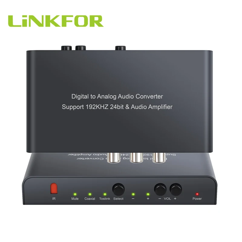 LiNKFOR алюминиевый сплав 192 кгц цифровой аналоговый аудио конвертер адаптер с ИК