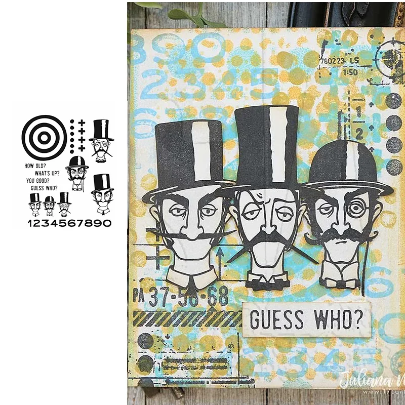 

2021 New Retro Gentleman Pattern Clear Cutting Dies Stamps Scrapbook Diary Secoration Embossing Stencil Template Diy Make Albums