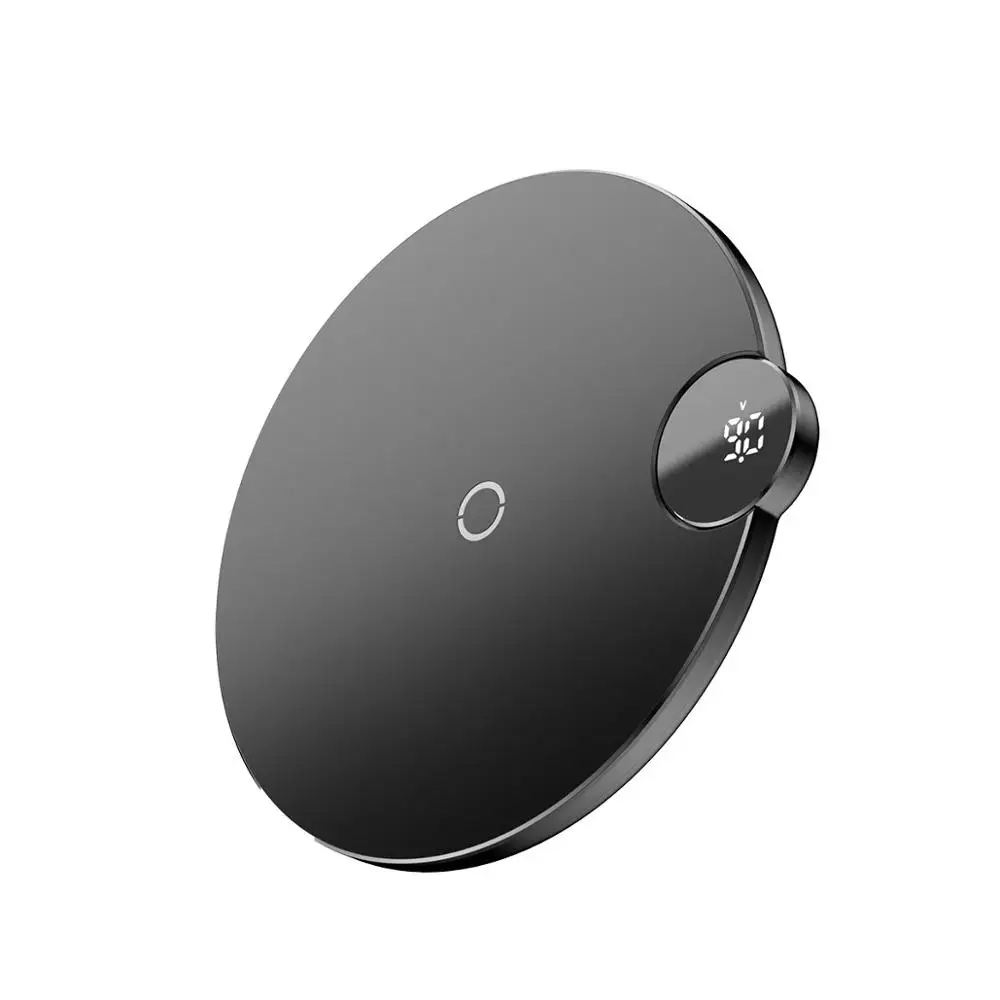 BLACK Baseus светодиодный дисплей Беспроводное зарядное устройство для iPhone X Xs Max Xr 8 Plus Быстрое беспроводное зарядное устройство для телефона samsung S10 S9 S8 Xiaomi MI9 - Тип штекера: BLACK