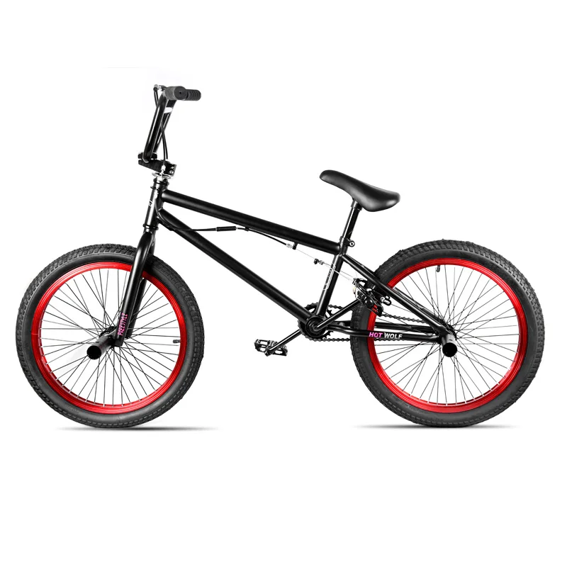 Black red circle Стальная рама 20 дюймов bmx велосипед мужской performance bike orange/красный шины не складной велосипед для шоу горячая волк задний тормоз V велосипед - Цвет: Black red circle