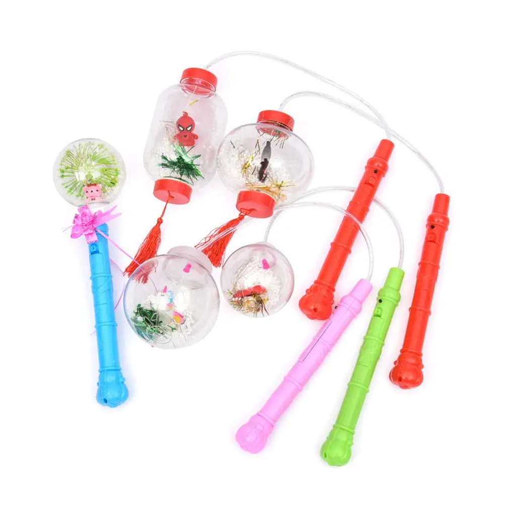

Novelty Handle Colorful Flashing LED Light Luminous Toys For Children Portable Size Wave Ball Soft Lantern Toy Kids