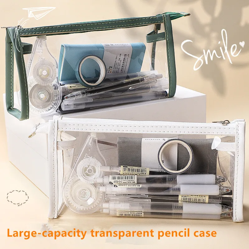 

Pencil Cases Transparent Estuches Stationery Kawaii Phone Case Bag Pencil Box School Supplies Pouch Trousse Scolaire Large Box
