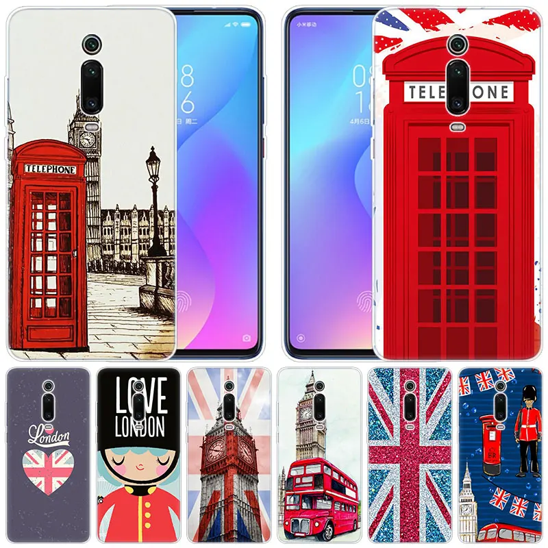Мягкий силиконовый чехол с лондонским автобусом и английским телефоном для Xiaomi Pocophone F1 Mi 9T Pro CC9 CC9E 9 9SE 8 A3 A2 Lite A1 5X 6X Mix3 Play