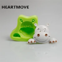 heartmove cute hippo shape hands shape 3d silicone cake mold cartoon hippo cake tools soap mold cake decoration hippo fondant