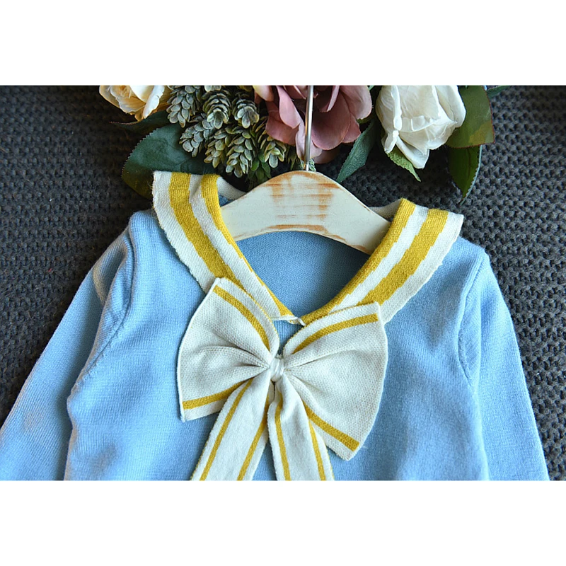 

Preppy Style Autumn Infant Baby Girls Long Sleeve Lovely Bow Tie Sweater + Skirt Clothing Sets Kids Girl Suit Clothes