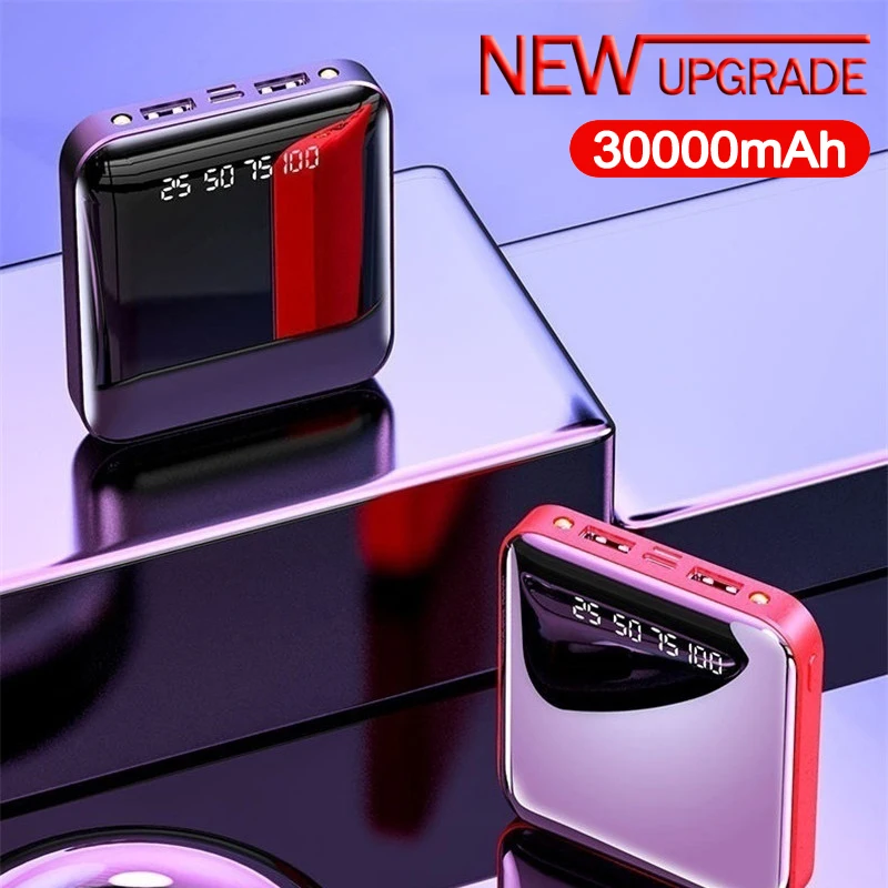 30000mAh внешний аккумулятор мини большой емкости зарядное устройство цифровой