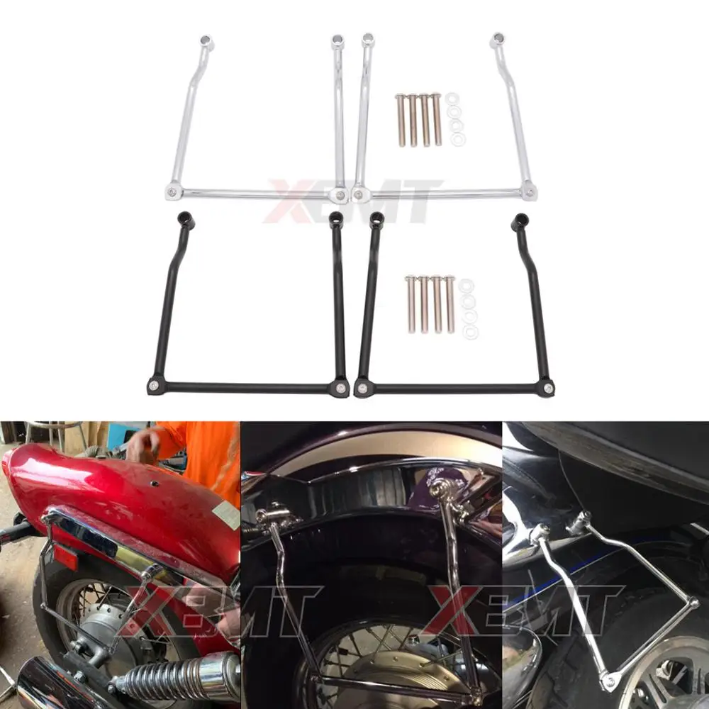 

Motorcycle Saddlebag Support Bars Bracket For Honda Magna VF250 VF750 For Yamaha Dragstar V-Star DS XVS 400 650 Classic Custom