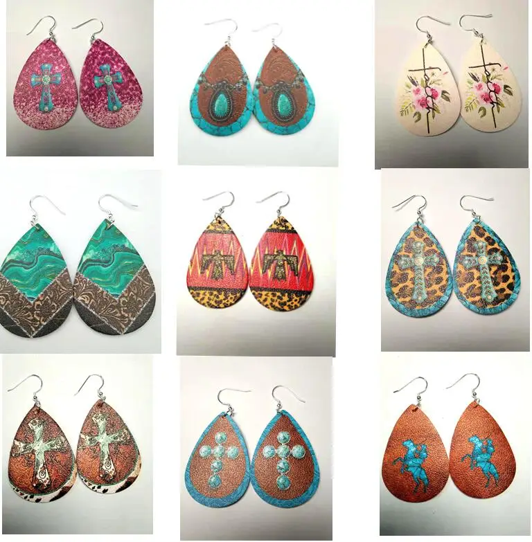 Серьги из искусственной кожи с кисточками и перьями | Украшения аксессуары