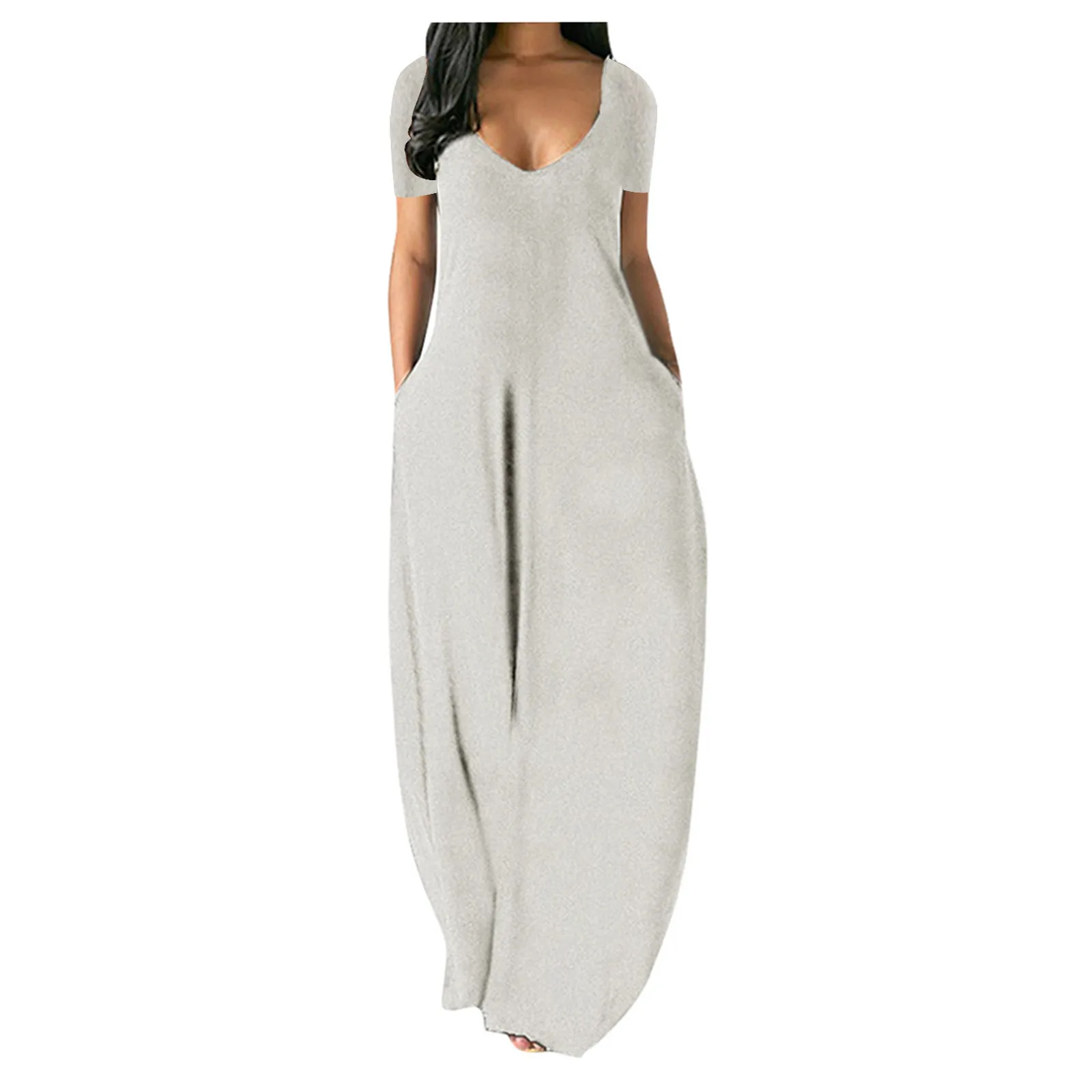 

Fashion Summer Maxi Dress Women's Printed Sundress Casual Short Sleeve Vestidos Female High Waist Robe Femme Plus Size 5XL