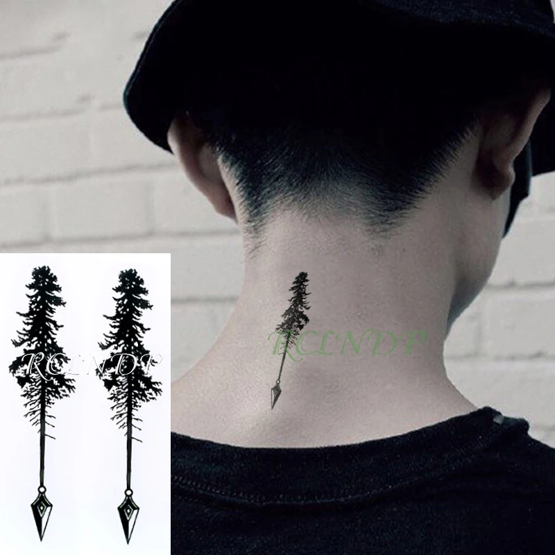 

Waterproof Temporary Tattoo Sticker Arrow Tree Fake Tatto Flash Tatoo Tatouage hand foot arm belly neck For Men Women girl