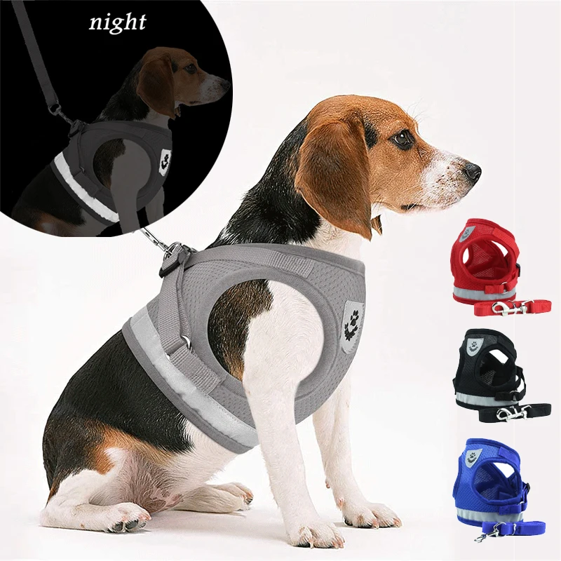 

Dog Harnesses Adjustable Chest Pet Chest Vest Dog Collars Pet vest Back Traction Belt Walking Lead Leash Strap Belt Breathable