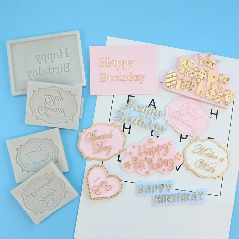 С днем рождения силиконовая форма для шоколадного фондана инструменты украшения