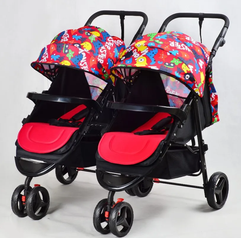 Free shippingRainbow Portable Folding Twins Baby Stroller Lightweight Pram Two Double Cart Buggy | Мать и ребенок