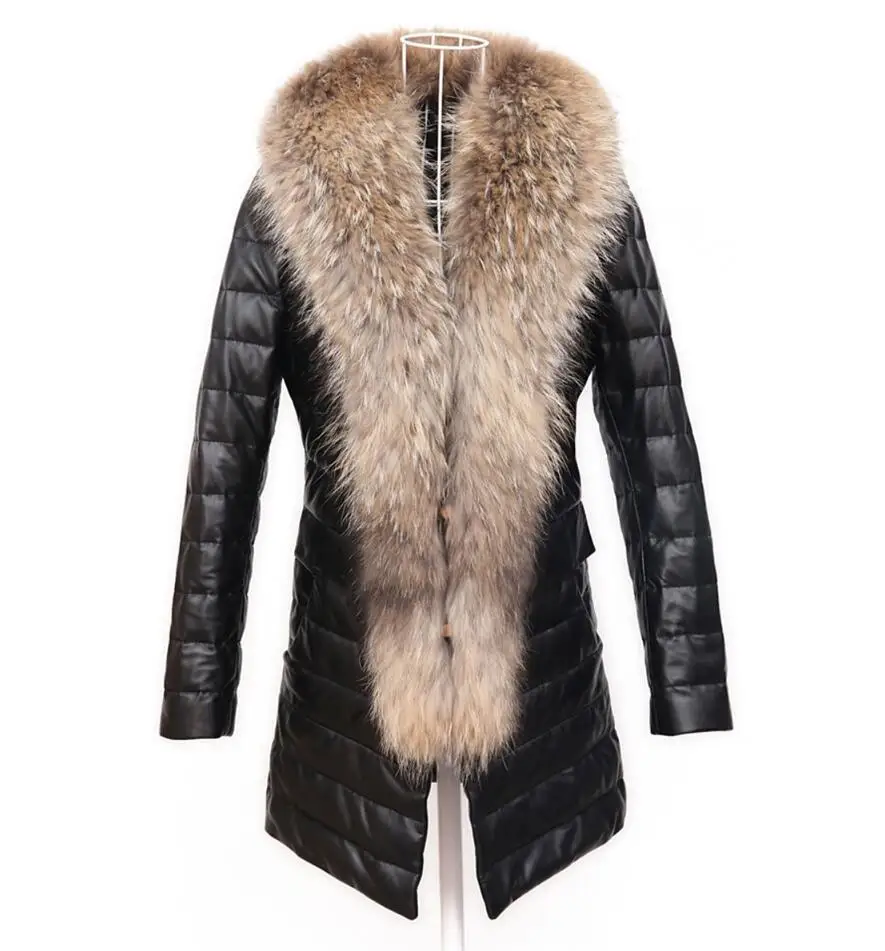 Black leather jacket womens warm faux mink fur collar leather coat women loose jackets winter thicken jaqueta de couro fashion