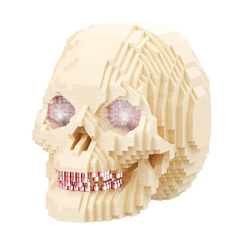 

Balody 1922pcs+ Skull Mini Building Blocks Skeleton Head Mirco 3D Model Halloween Diamond Bricks Toys For Children Gift