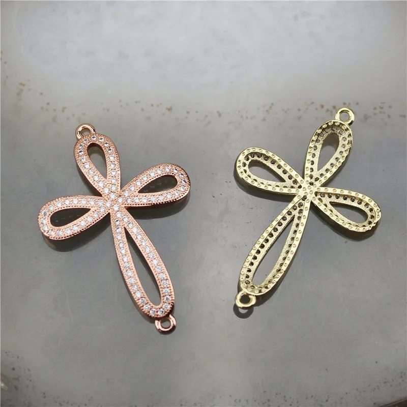 31*23mm 20pcs/lot Cubic zirconia micro pave charm connector fashion cz necklace/bracelet jewelry component |