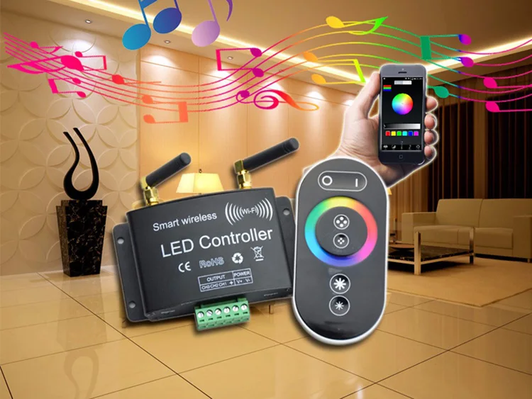 Wifi светодиодный RGB пульт дистанционного управления DC12-24V RF сенсорный пульт управления 3 канала с помощью приложения Android/IOS для SMD5050 3528 RGB светодиодная лента