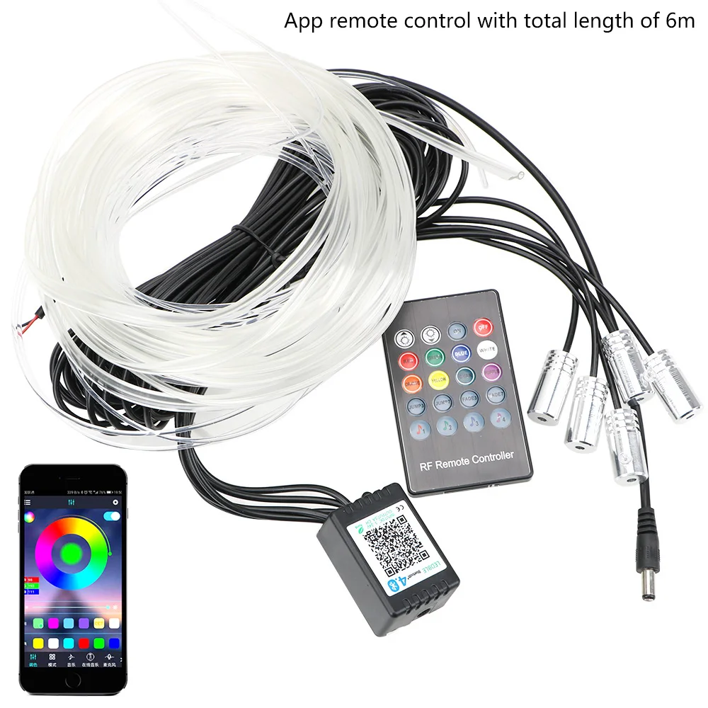 

LED Strip Light Remote Control Car Interior Auto Decorative Light RGB Flexible EL Wire Ambient Lamp Car Atmosphere Lamp