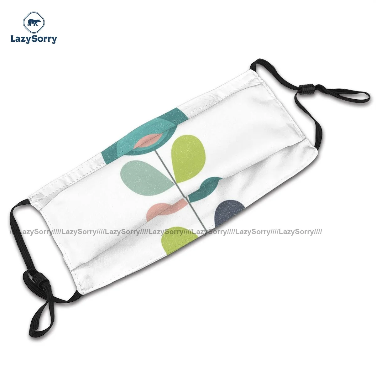 

Polyester Fashion Mid Century Modern Teal Flower I Second Mouth Face Mask Protector Fast Shipping Adult Facial Mask With Filter