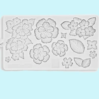 flower leaf silicone mold diy 3d panel polymer clay plaster resin molds for gypsum and concrete cement form emboss stampi mold
