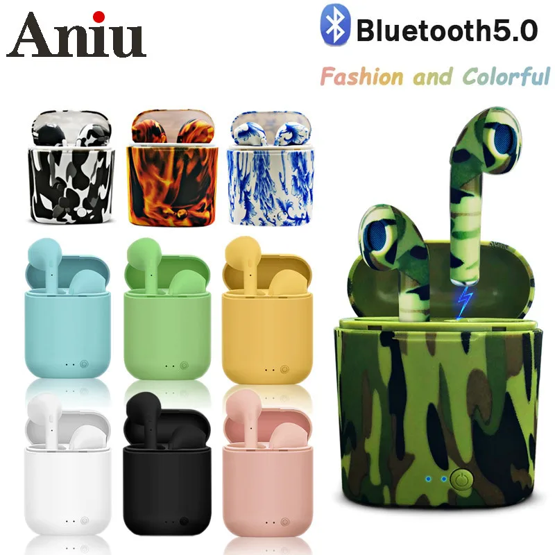 

I7s Mini-2 камуфляжные беспроводные наушники TWS Bluetooth 5,0 наушники спортивные наушники-вкладыши гарнитура с микрофоном зарядная коробка для iPhone ...