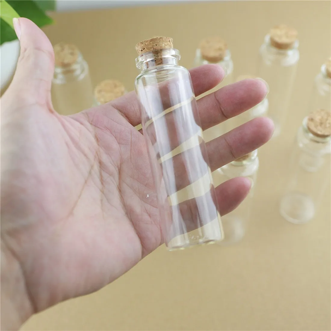 

12 Pieces 30*100mm 50ml Corks Glass Bottle Stopper Crafts Jars Mini Transparent Empty DIY Wishing Glass Small Bottles Gift