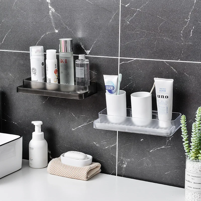 

Quick Drain Wall-Mounted Bathroom Shelf Free Punching Easy to Dismantle and Easy to Clean the Bathroom Ledge Cosmetics Planes