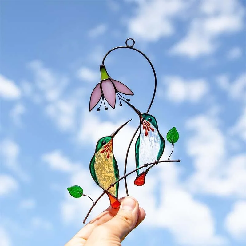 

Metal Stained Handicraft Garden Window Balcony Hummingbird Yard Home Wall Hanging Bird Ornament Door Decorarions Dropship