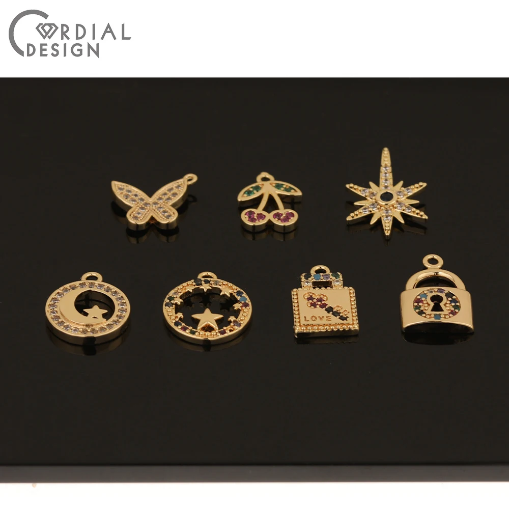 

Cordial Design 30Pcs Earrings Accessories/CZ Pendant/Hand Made/Genuine Gold Plating/DIY Charms/Jewelry Findings & Components