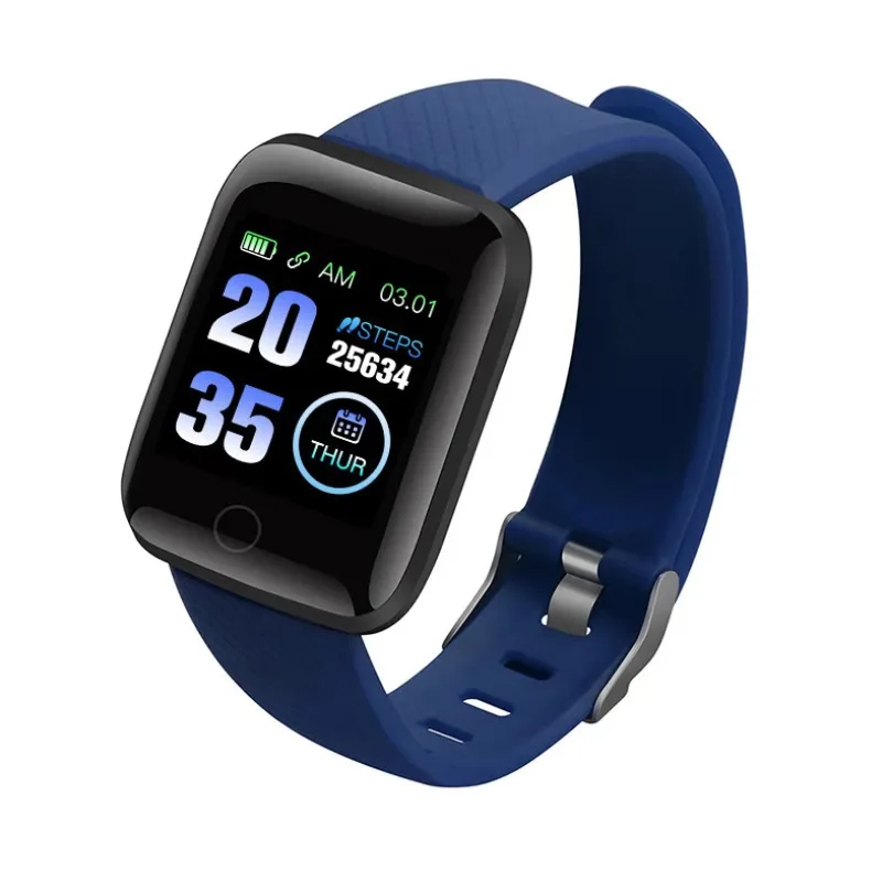 Blue Смарт-часы с Bluetooth, водонепроницаемые, фитнес-трекер, спортивные Смарт-часы для мужчин, пульсометр, кровяное давление, умный браслет для детей и женщин - Цвет: Blue