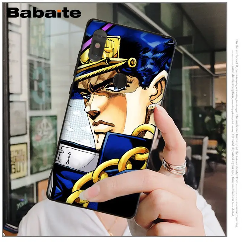 Babaite JoJo's Bizarre Adventure Black Soft Shell Phone Cover for Redmi5 5 plus 6 6Pro 6A Note 5 Xiaomi Mi 6 8 8 SE Note 3