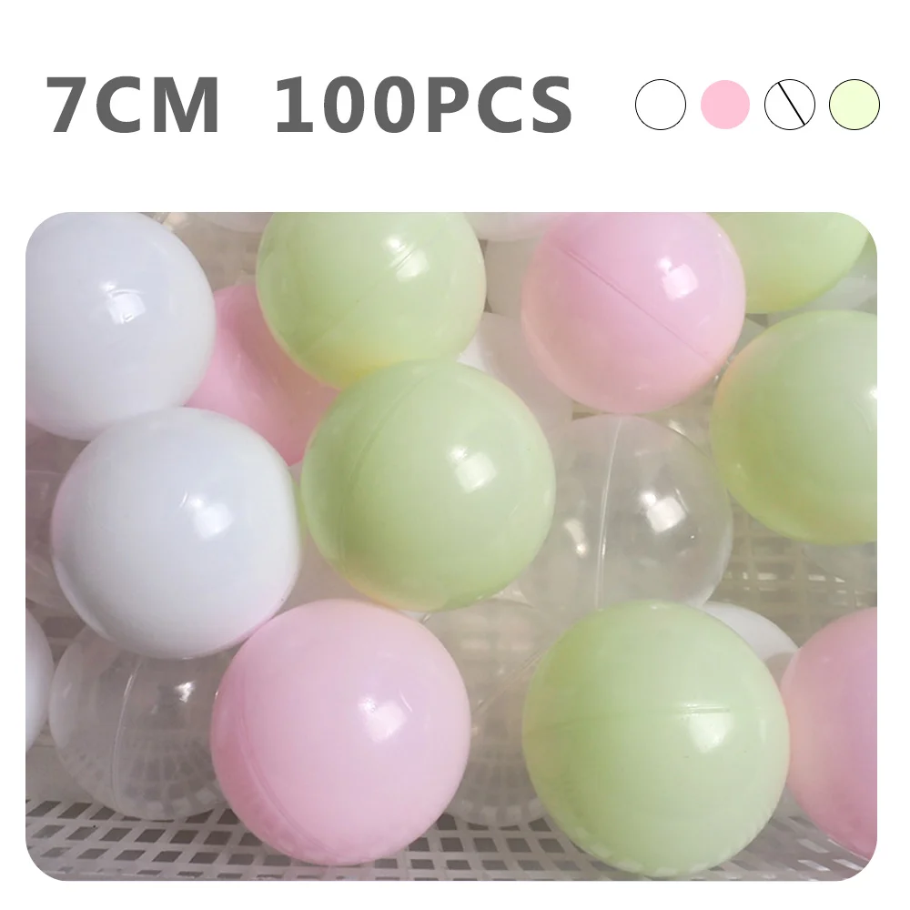 WJ3709E Экологичный красочный мяч, мягкий пластиковый морской шар, прозрачные игрушки для купания, мяч для снятия стресса, детские игрушки для улицы, 100 шт., 7 см - Цвет: WJ3709E