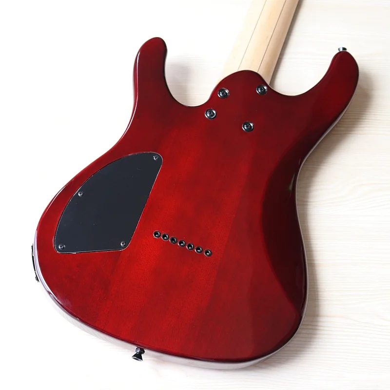 hochglanz 39 zoll elektrische gitarre 7 string karte holz top mit korea made pickup 1 stücke kanada ahorn holz neck free global shipping