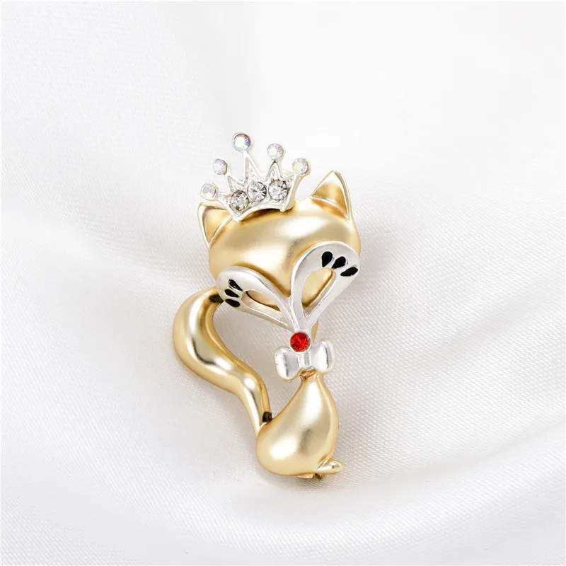 Милые булавки Брошь В Виде Короны лисы животные из мультфильмов 2021 женские броши